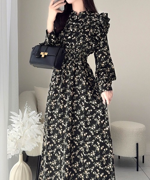 「mily bilet」 長袖ワンピース X-LARGE ネイビー レディース_画像4