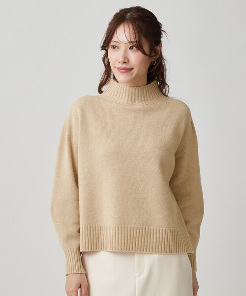 ベージュ オーバーサイズ ニットセーター CLEA ニット セーター クルーネックニットプルオーバー レディース
