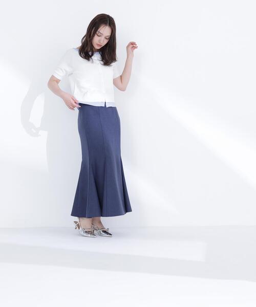 スカート ヘム切替マーメイドスカートの画像