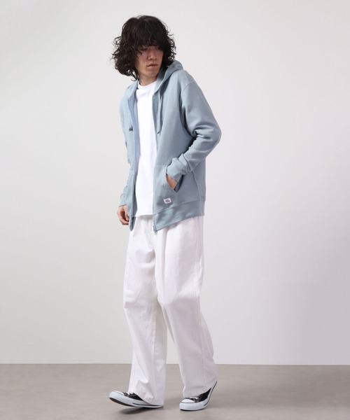 「JEMORGAN」 ジップアップパーカー L サーモンピンク メンズ_画像9