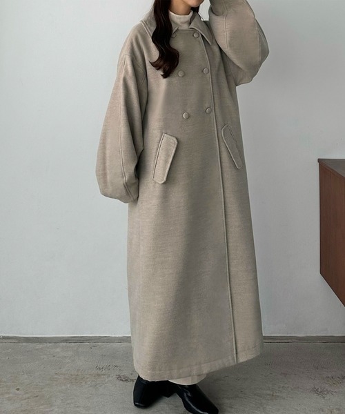 「callautia」 ステンカラーコート LARGE グレイッシュベージュ レディース_画像6