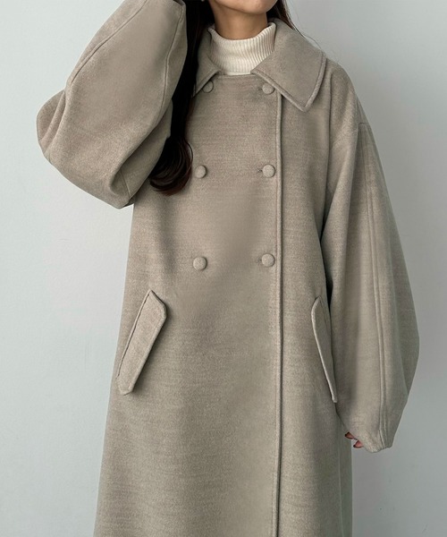 「callautia」 ステンカラーコート LARGE グレイッシュベージュ レディース_画像7