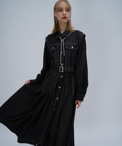 HARE ワンピース HARE（ハレ） ワンピース デニムフレアシャツワンピース(HARE