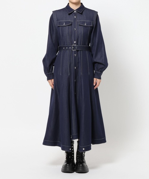 HARE（ハレ） ワンピース デニムフレアシャツワンピース(HARE