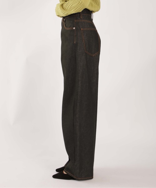 「1chaku.」 デニムパンツ L グリーン レディース_画像4