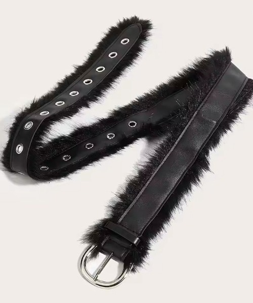 Mayree ベルト 「urge select」Y2K ベーシックカラー ベルト(ファー