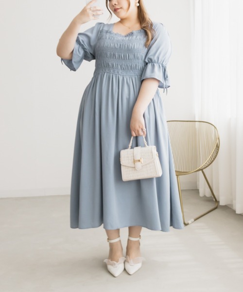 「CLETTE」 半袖ワンピース 4L ピンク レディース_画像9