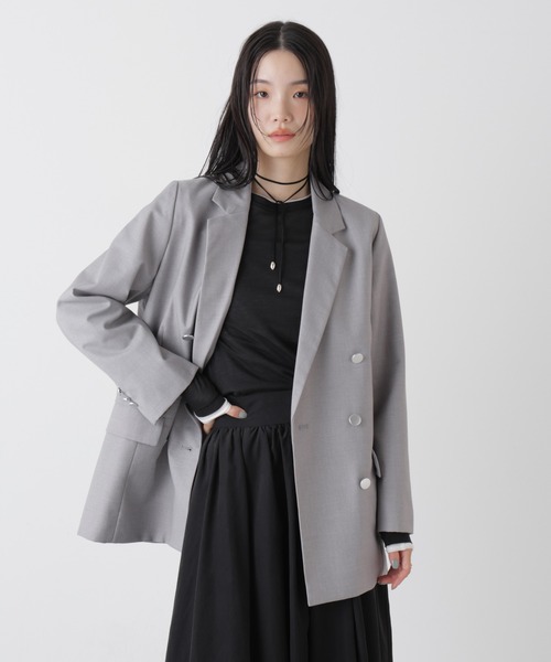 NEDO CARO グレー ダブルブレスト テーラードジャケット SALE】ダブル 