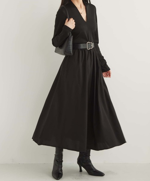 MAISON DE THERESE（メゾン ド テレーズ） ワンピース Vネック異素材