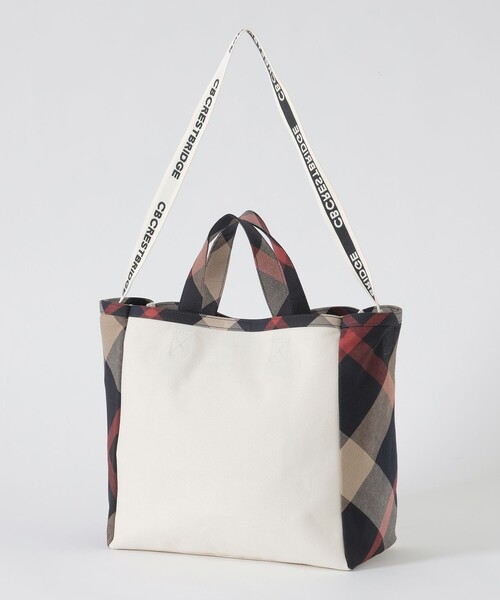 CB CRESTBRIDGE トートバッグ クレストブリッジチェックトリムバッグ 