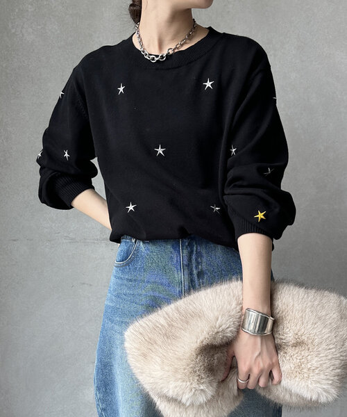 「DouDou」 長袖ニット FREE ライトグレー レディース_画像9