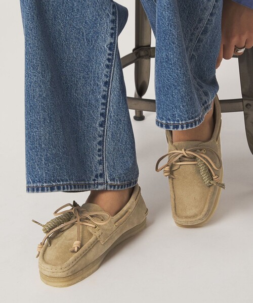 美品　CLARKS ベージュ モカシン Clarks Originals デッキシューズ モカシン 「国内EXCLUSIVEカラー
