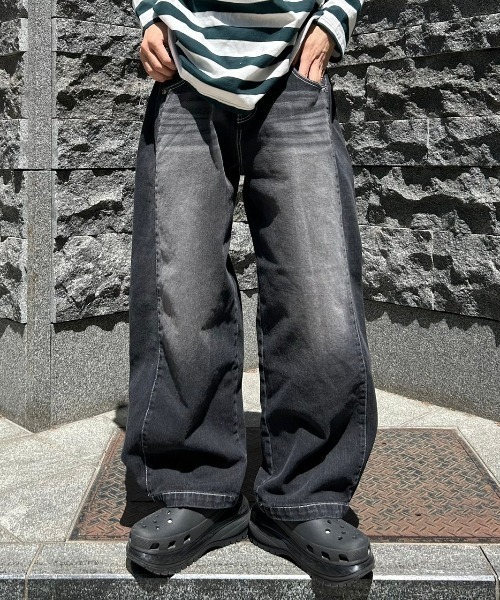 「Chikashitsu +」 「UNUSED LAB.」デニムパンツ M ブラック メンズの画像3