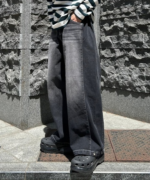 「Chikashitsu +」 「UNUSED LAB.」デニムパンツ M ブラック メンズの画像4