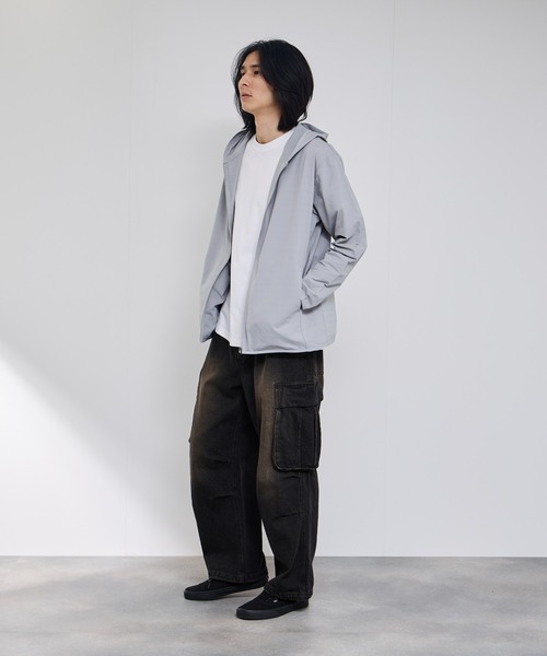NAVY パーカー uvカット 冷感 「SARARI/サラリ」テックジョーゼットZIP