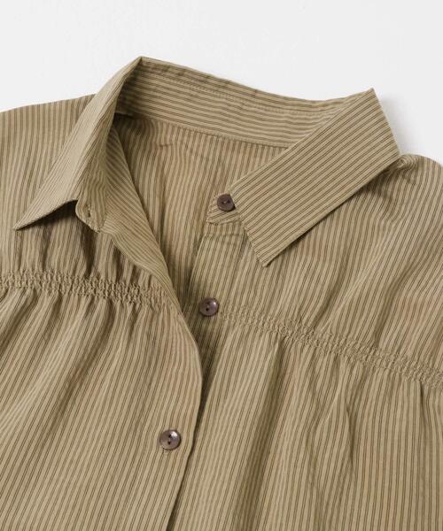ブラウス シャツ クロップドペプラムシャーリングシャツ レディースの画像