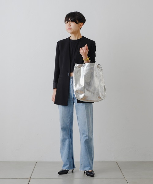 「cache cache」 2WAYバッグ フリー シルバー レディース_画像4
