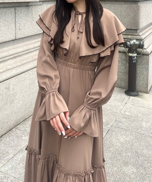 「junoah」 長袖ワンピース MEDIUM アイボリー レディース_画像2
