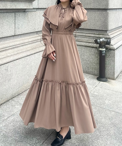 「junoah」 長袖ワンピース MEDIUM アイボリー レディース_画像3