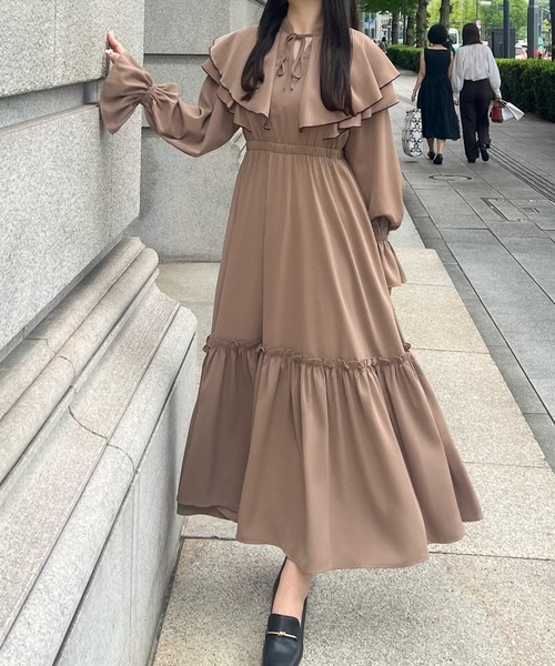 「junoah」 長袖ワンピース MEDIUM アイボリー レディース_画像4