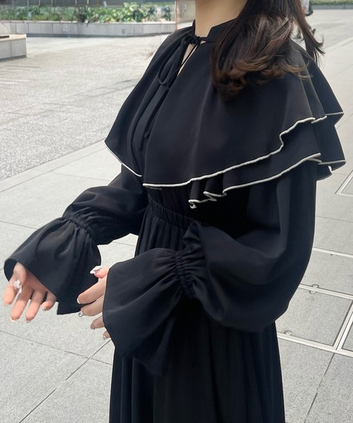 「junoah」 長袖ワンピース MEDIUM アイボリー レディース_画像9