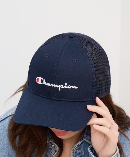 メッシュキャップ ブラック/ブルー Champion（チャンピオン） メッシュキャップ キャップ 帽子 「Champion