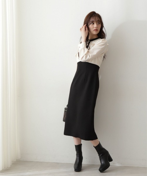 「PROPORTION BODY DRESSING」 長袖ワンピース MEDIUM ブラック レディースの画像