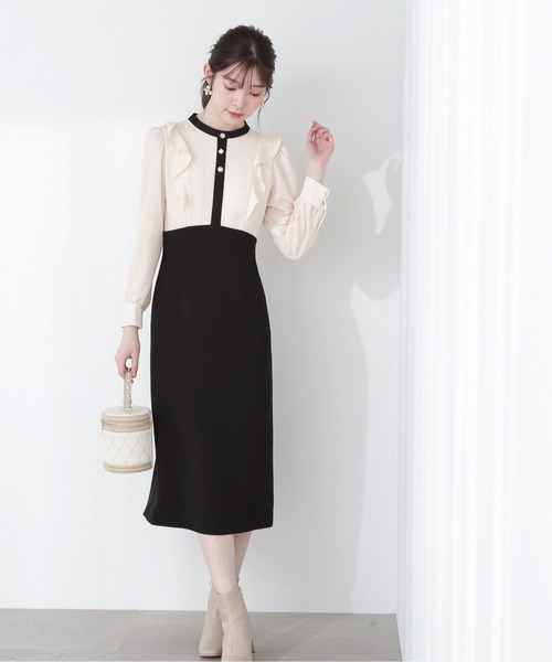 「PROPORTION BODY DRESSING」 長袖ワンピース MEDIUM ブラック レディースの画像