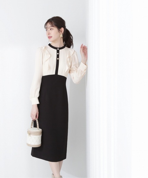 「PROPORTION BODY DRESSING」 長袖ワンピース MEDIUM ブラック レディースの画像