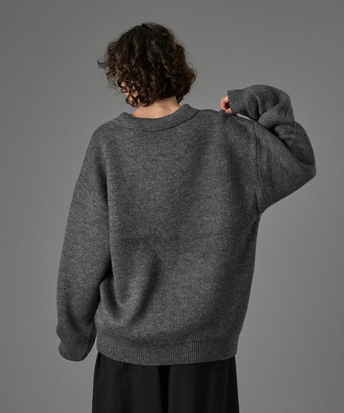 「ONCILY」 長袖ニット SMALL ネイビー メンズ_画像9