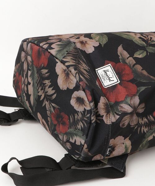 「Herschel Supply」 花柄リュック - ブラック メンズ_画像3
