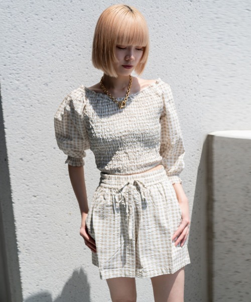 「gina tricot」 長袖ブラウス S ベージュ レディース_画像2