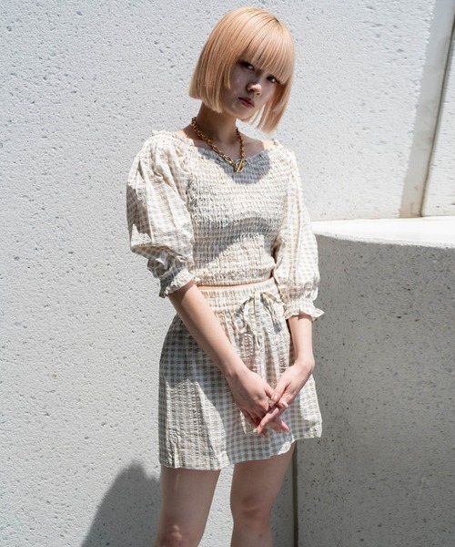 「gina tricot」 長袖ブラウス S ベージュ レディース_画像3