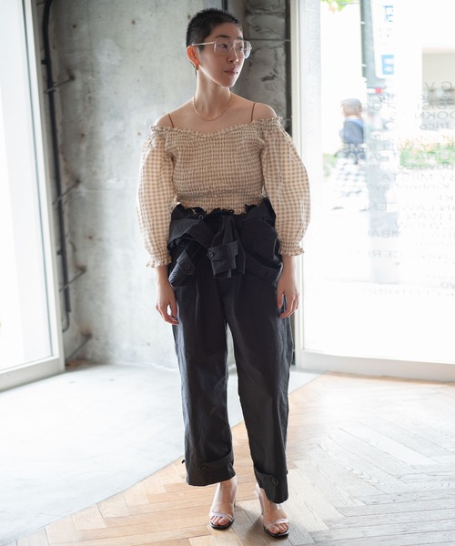 「gina tricot」 長袖ブラウス S ベージュ レディース_画像7