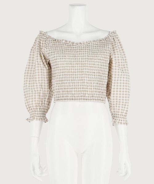 「gina tricot」 長袖ブラウス S ベージュ レディース_画像9
