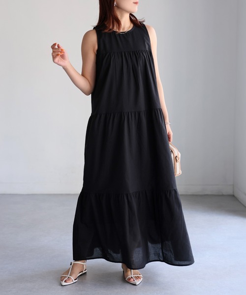 「Riberry」 ノースリーブワンピース MEDIUM イエロー レディース_画像3