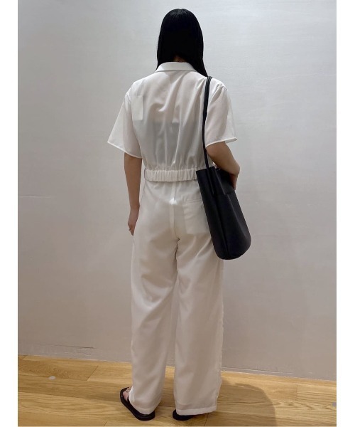 パンツ フラワーエンブロイダリータックパンツ レディースの画像