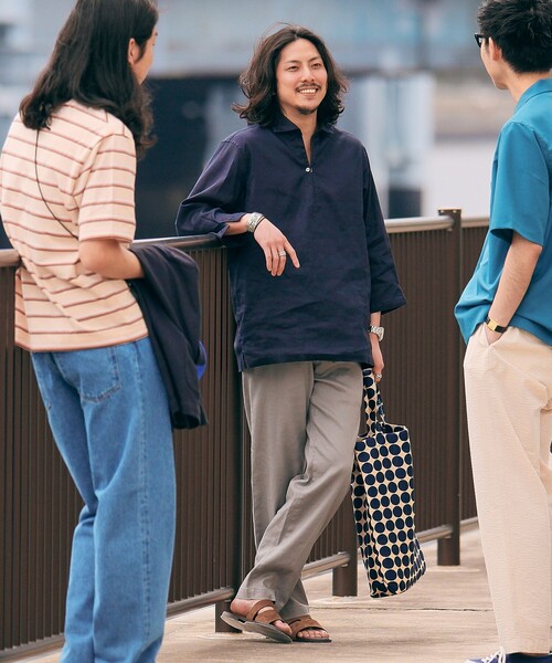 「SHIPS」 長袖ポロシャツ SMALL ベージュ メンズ_画像5