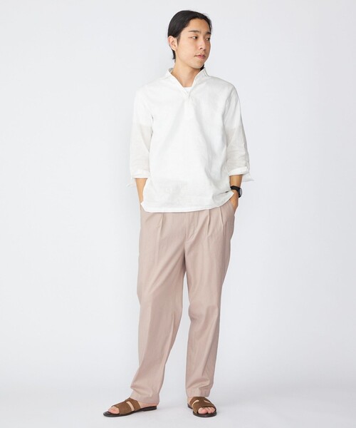「SHIPS」 長袖ポロシャツ SMALL ベージュ メンズ_画像7