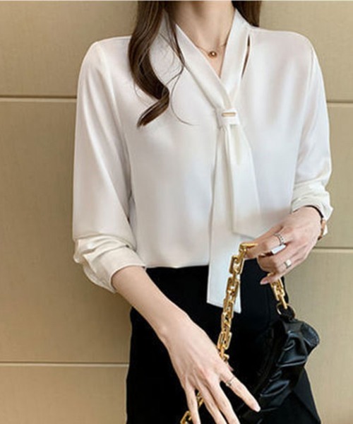 「SallyLunn」 長袖ブラウス MEDIUM ブルー レディース_画像6