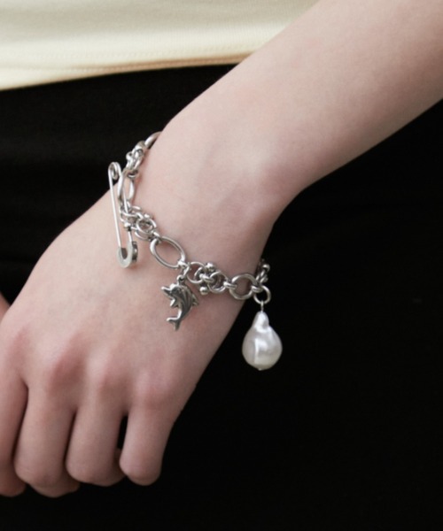 Rohwel アレルギー対応 ブレスレット Multi Charm Chain Bracelet