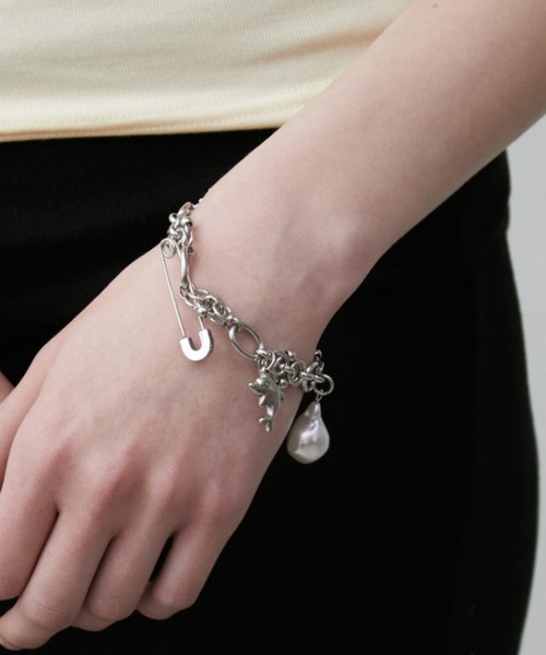 Rohwel アレルギー対応 ブレスレット Multi Charm Chain Bracelet