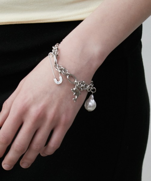 Rohwel アレルギー対応 ブレスレット Multi Charm Chain Bracelet