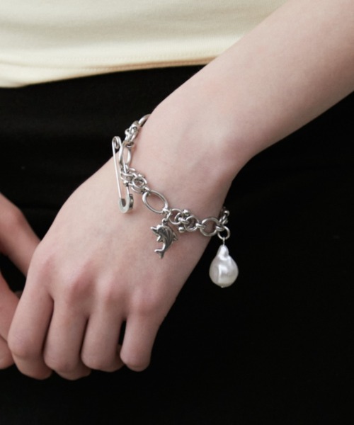 Rohwel アレルギー対応 ブレスレット Multi Charm Chain Bracelet