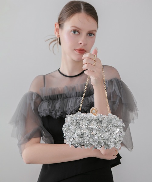 Leja（レジャ） 結婚式 ハンドバッグ 「LEJA」スパンコール3D