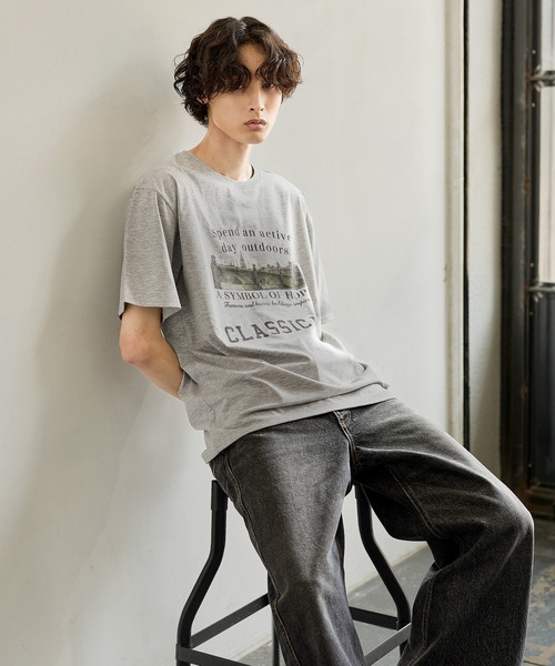 Bleme tシャツ ヴィンテージグラフィック メランジ ソフトTシャツ