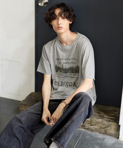 Bleme tシャツ ヴィンテージグラフィック メランジ ソフトTシャツ