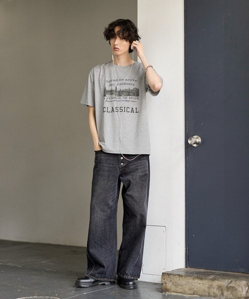Bleme tシャツ ヴィンテージグラフィック メランジ ソフトTシャツ