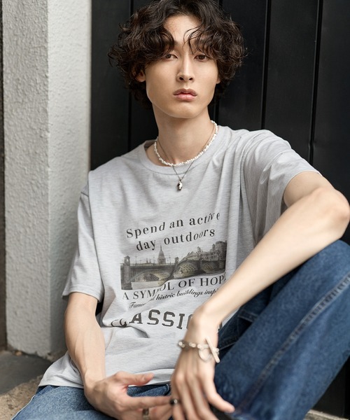 Bleme tシャツ ヴィンテージグラフィック メランジ ソフトTシャツ