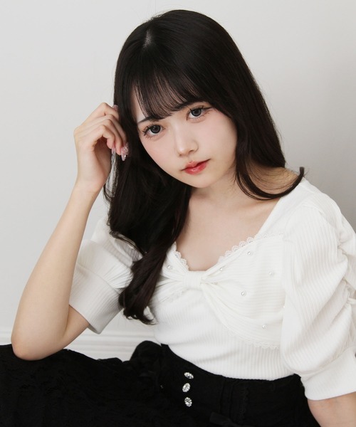 「DearMyLove」 半袖カットソー MEDIUM ホワイト レディース_画像8